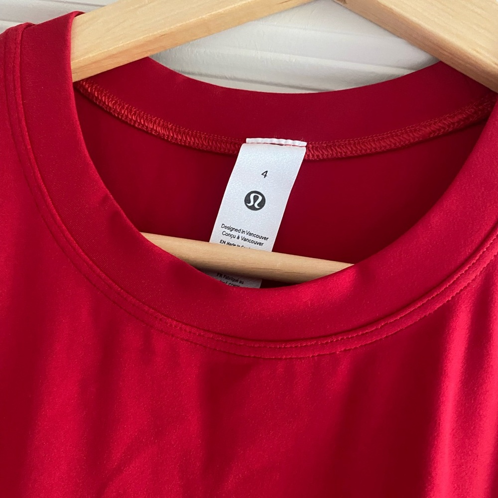 Womens Lululemon All Aligned Midi Dress Size 4 Dark Red New - Picture 3 of 5